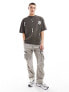 Фото #3 товара COLLUSION Skater fit t-shirt with embroidered logo in washed charcoal