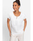 ფოტო #4 პროდუქტის Cotton Linen Short Sleeve Mixed Media T-Shirt