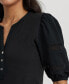 Women's Puff-Sleeve Henley Top