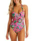 Jessica Simpson Women's Rosies Bushes One-Piece Swimsuit Pink Size M