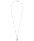 ფოტო #3 პროდუქტის Diamond Om Pendant Necklace (1/4 ct. t.w.) in 14k White Gold, 18" + 2" extender, Created for Macy's
