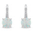 Decent silver earrings with zircons and synthetic opals EA932W