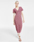 Фото #1 товара Women's Floral Print Button Front Midi Dress