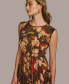 Фото #7 товара Donna Karan Women's Chiffon Floral Pleated Dress