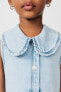 Denim dress with peter pan collar