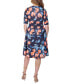 Print Knee Length Elbow Sleeve Dress