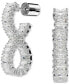 ფოტო #1 პროდუქტის Rhodium-Plated Baguette Crystal Infinity Drop Earrings