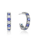 Фото #5 товара Sterling Silver White Gold Plated With Cubic Zirconia C-Shaped Hoop Earrings