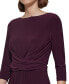 ფოტო #4 პროდუქტის Women's 3/4-Sleeve Wrap-Waist Fit & Flare Dress