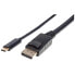 Фото #2 товара Manhattan USB-C to DisplayPort Cable - 4K@60Hz - 2m - Male to Male - Black - Equivalent to CDP2DP2MBD - Three Year Warranty - Polybag - 2 m - USB Type-C - DisplayPort - Male - Male - Straight