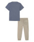 Little Boy short sleeve Graphic Tee and Twill Joggers