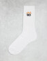 ASOS DESIGN sport sock with hot and spicy artwork in white