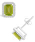 ფოტო #1 პროდუქტის Peridot (2-1/5 ct. t.w.) and Lab Grown Sapphire (1/4 ct. t.w.) Halo Studs in 10K White Gold