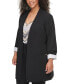 Фото #1 товара Plus Size Collarless Open-Front Topper Jacket