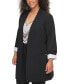 ფოტო #1 პროდუქტის Plus Size Collarless Open-Front Topper Jacket