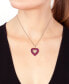 ფოტო #2 პროდუქტის EFFY® Pink Sapphire (1/5 ct. t.w.), Ruby (3/8 ct. t.w.) & Diamond (1/10 ct. t.w.) Heart 18" Pendant Necklace in 14k Rose Gold