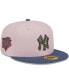 Фото #2 товара Men's Pink, Blue New York Yankees Olive Undervisor 59FIFTY Fitted Hat