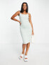 Puma Classics ribbed midi dress in pastel green