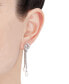 ფოტო #2 პროდუქტის Freshwater Pearl (8x6mm & 7x5mm) Cubic Zirconia Knotted Drop Earrings in Sterling Silver
