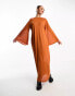 Фото #2 товара NA-KD sheer wide sleeve maxi dress in rust