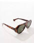 Фото #2 товара AIRE X ASOS solar aviator sunglasses in dark tort with green lens