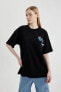 Kadın T-shirt Siyah B7057ax/bk81