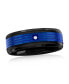 ფოტო #1 პროდუქტის Stainless Steel Black and Blue CZ Ring