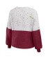 Фото #2 товара Women's White, Burgundy Washington Commanders Lighweight Modest Crop Color-Block Pullover Sweater