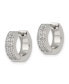 ფოტო #2 პროდუქტის Stainless Steel Polished 2 Rows of CZ Hinged Hoop Earrings