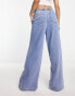 Urban Revivo wide leg jeans with tie waist detail in blue