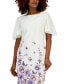 Фото #4 товара Petite Floral Flutter-Sleeve Sheath Dress