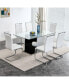 Фото #9 товара Modern Glass Dining Table for 6-8, Tempered Glass, MDF Bracket