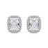 Sparkling silver earrings with zircons EA578W