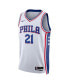 Фото #3 товара Men's and Women's Joel Embiid White Philadelphia 76ers Swingman Jersey - Association Edition