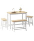 Фото #1 товара 4-Person Wood Dining Set with Bench & Stools