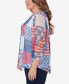 Plus Size All American Patchwork Flag Mesh Top with Necklace