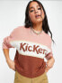 Kickers oversized jumper with front logo in colour block knit