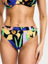 Roxy Color Jam mid waist bikini bottom in floral print