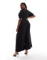 Фото #4 товара ASOS DESIGN Curve ruched front cut out back jumpsuit in black