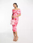 Фото #2 товара True Violet folded midi dress in pink floral