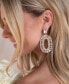 ფოტო #3 პროდუქტის Sparkle Oval Dangle Earrings in 18K Gold Plating