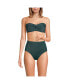 Women's Chlorine Resistant Shine Twist Front Bandeau Bikini Swimsuit Top