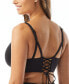 ფოტო #2 პროდუქტის Women's Astra Plunge-Neckline Lace-Up Bikini Top