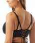 Фото #2 товара Women's Astra Plunge-Neckline Lace-Up Bikini Top