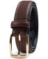 Фото #2 товара Men's Faux Leather Pebble Grain Stretch Belt, Created for Macy's