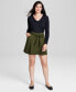 ფოტო #1 პროდუქტის Women's Button-Front Mini Skirt