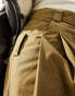 Urban Revivo wide leg belt detail cargo trousers in khaki brown