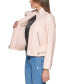 Women's Faux Leather Latch Collar Racer Jacket