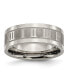 Titanium Satin Center Roman Numerals Flat Wedding Band Ring Серый, 10.5 - фото #1