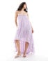 Фото #3 товара ASOS DESIGN chiffon trapeze maxi dress with raw edge in dusky lilac